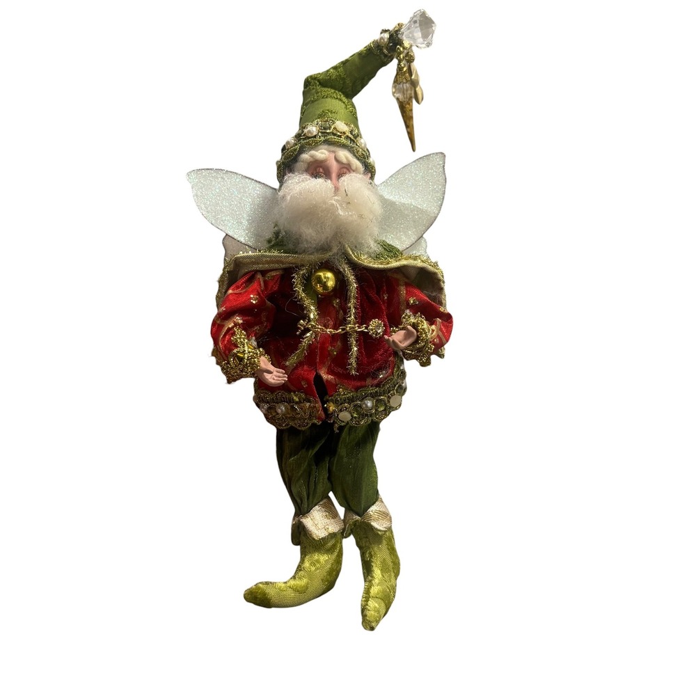 Mark Roberts Christmas Fairy Elf Red Green Gold Limited Edition Posable Decor
